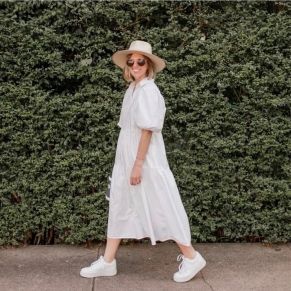 Anthropologie Dresses & Skirts - AMADI Anthropologie Cordelia Tiered Midi Shirtdress